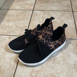 Torrid Black and Brown Sneakers with Leopard Print